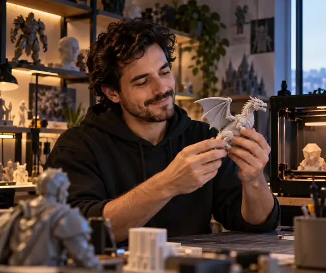 Porträt von Pablo, einem 3D-Druck-Schöpfer.