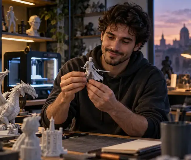 Porträt von Pablo, einem 3D-Druck-Schöpfer.